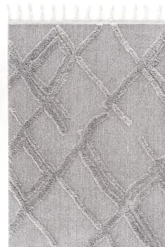 Palazzo 03 Grey Boucle Living Room Carpet Non-Shedding Kitchen Carpet Kids Room Carpet Hallway Runner Rug-Grey - 4