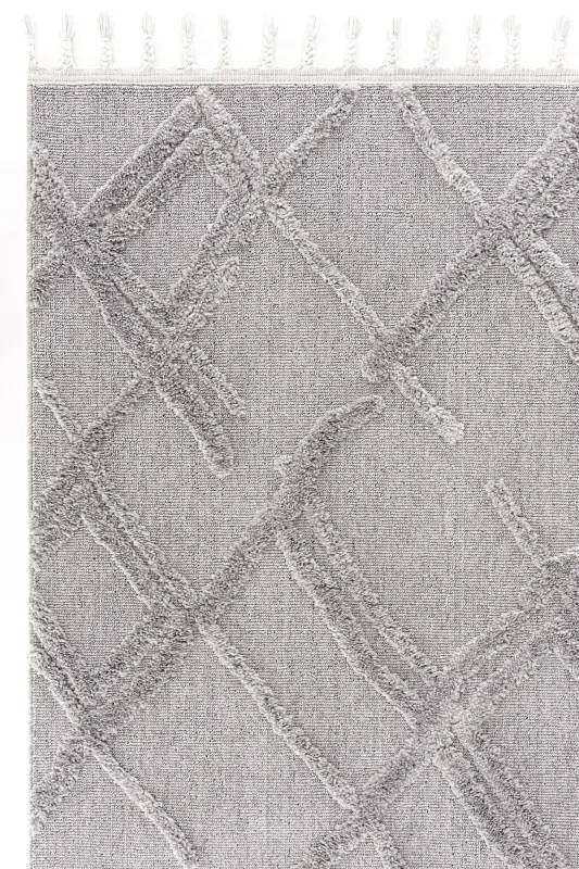 Palazzo 03 Grey Boucle Living Room Carpet Non-Shedding Kitchen Carpet Kids Room Carpet Hallway Runner Rug-Grey - 4