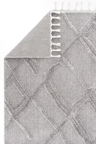 Palazzo 03 Grey Boucle Living Room Carpet Non-Shedding Kitchen Carpet Kids Room Carpet Hallway Runner Rug-Grey - 5