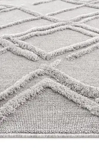 Palazzo 03 Grey Boucle Living Room Carpet Non-Shedding Kitchen Carpet Kids Room Carpet Hallway Runner Rug-Grey - 7