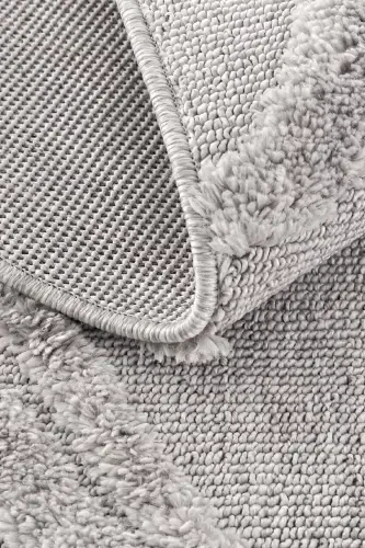 Palazzo 03 Grey Boucle Living Room Carpet Non-Shedding Kitchen Carpet Kids Room Carpet Hallway Runner Rug-Grey - 8