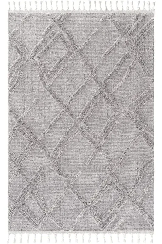 Palazzo 03 Gri Bukle Salon Halısı Hav Vermez Mutfak Halısı Çocuk Odası Halısı Koridor Kesme Yolluk-Gri - 2