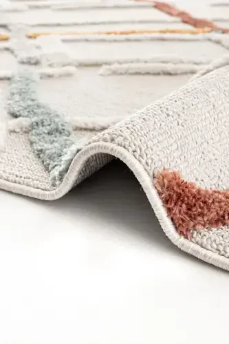 Palazzo 03 Multy Bukle Salon Halısı Hav Vermez Mutfak Halısı Çocuk Odası Halısı Koridor Kesme Yolluk-Multi 3 - 6