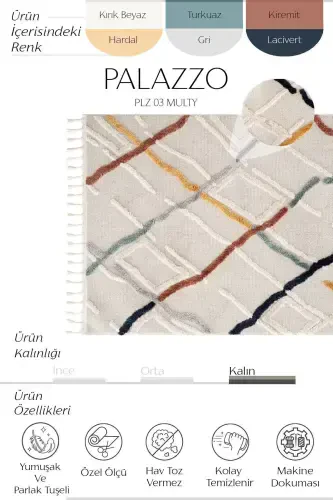 Palazzo 03 Multy Букле Салонный Ковер Не Линяет Кухонный Ковер Детский Ковер Коридорный Отрезной Коврик-Мульти 3 - 3