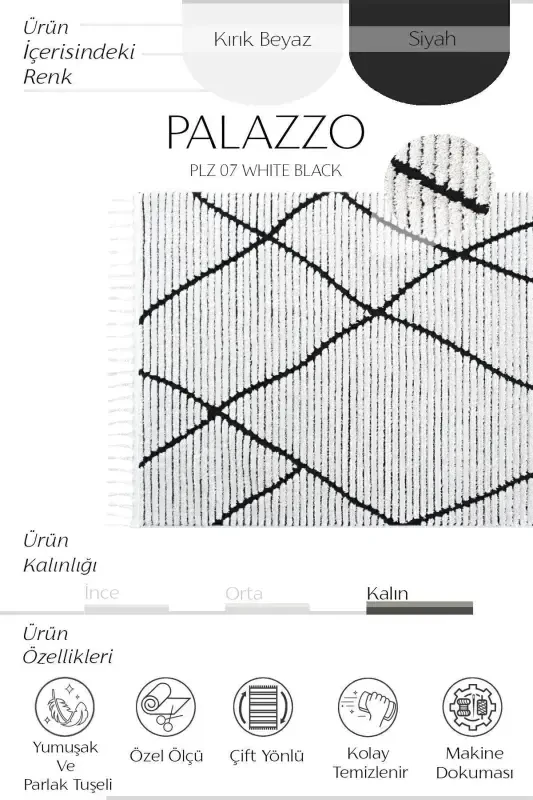 Palazzo 07 Белый Черный Букле Ковер для Гостиной Без Ворса Кухонный Ковер для Детской Комнаты Коридор Подрезка Дорожка-Белый 3 - 2