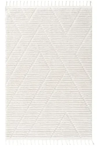 Palazzo 08 Cream Boucle Living Room Carpet Non-Shedding Kitchen Carpet Kids Room Carpet Hallway Runner Rug-Cream - 1