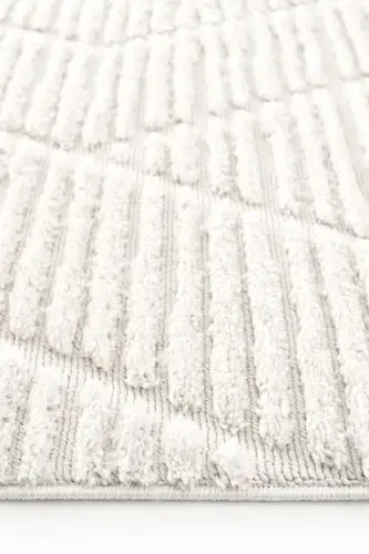 Palazzo 08 Cream Boucle Living Room Carpet Non-Shedding Kitchen Carpet Kids Room Carpet Hallway Runner Rug-Cream - 6