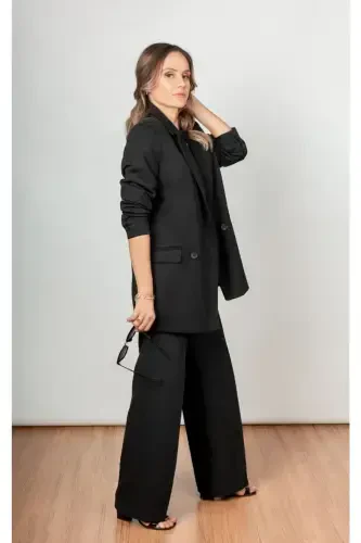 Palazzo Oversize Women's Suit - Black - Modazone (1)
