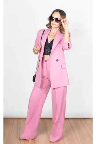 Palazzo Oversize Women's Suit - Pink 