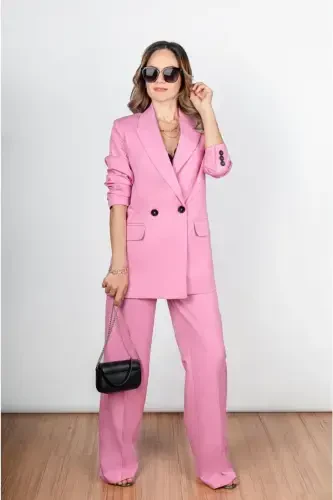 Palazzo Oversize Women's Suit - Pink - 3