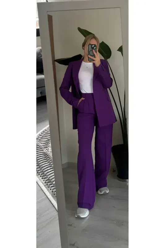 Palazzo Oversize Women's Suit - Purple - 2