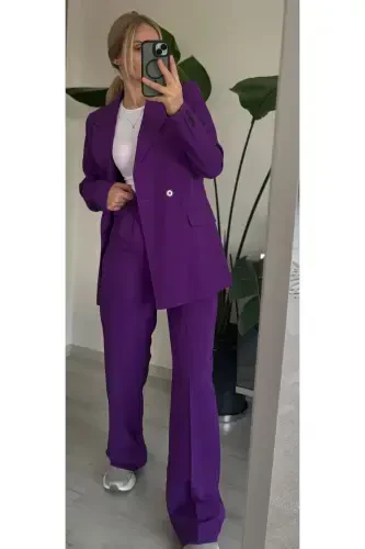 Palazzo Oversize Women's Suit - Purple - 5