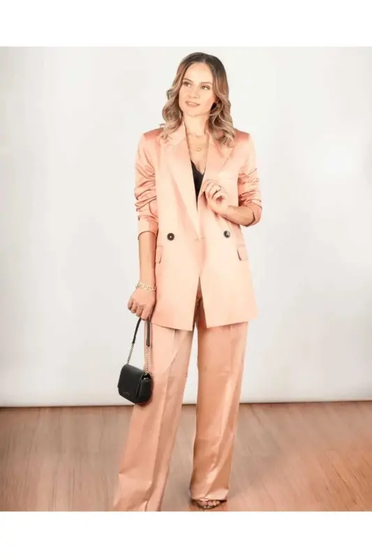 Palazzo Women's Suit-Beige - 1