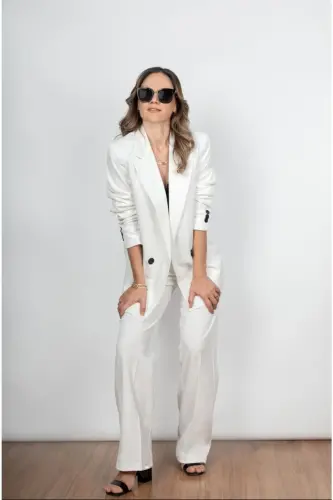 Palazzo Women's Suit-White 