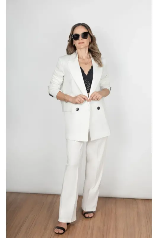 Palazzo Women's Suit-White - 2