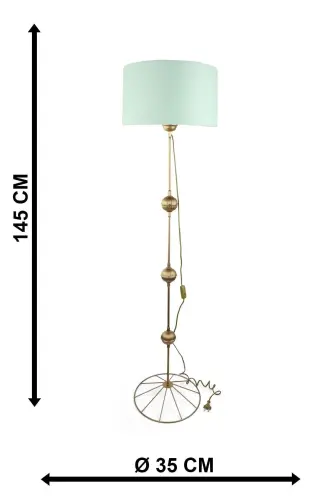 Palermo Floor Lamp Antique No: 14-Water Green - 4