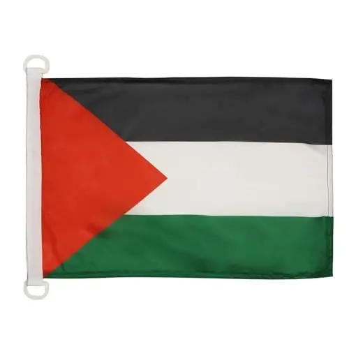 Palestine NAUTICAL Flag 18'' x 12'' - Palestinian flags 30 x 45 cm. - Banner 12x18 in for boat - AZ FLAG - AZ FLAG