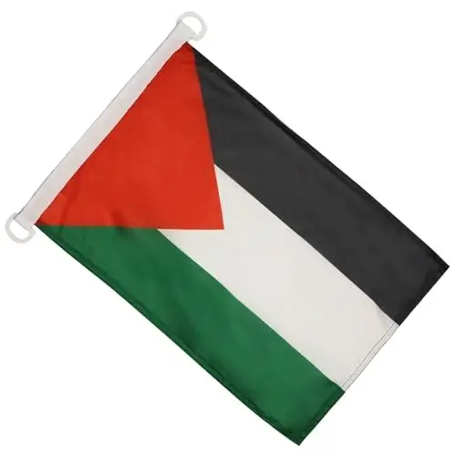 Palestine NAUTICAL Flag 18'' x 12'' - Palestinian flags 30 x 45 cm. - Banner 12x18 in for boat - AZ FLAG - AZ FLAG (1)
