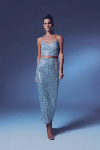 Палетка длинная юбка - СЕРЕБРО-СЕРЕБРО - SATEEN (1)