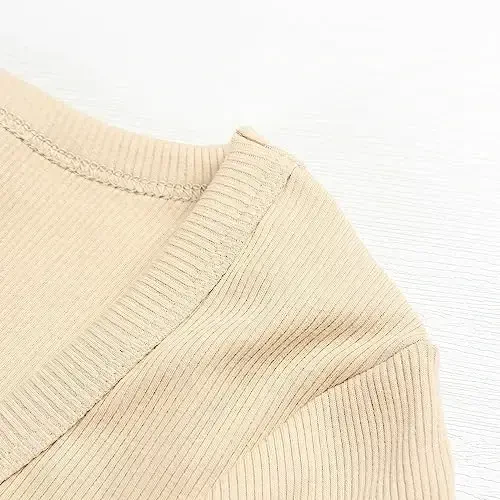 PALINDA Women's Short Sleeves Ribbed Fitted Shirt Basic V Neck Slim T Shirt Tops - PALINDA (1)