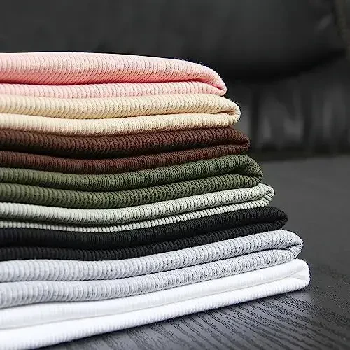 PALINDA Women's Short Sleeves Ribbed Fitted Shirt Basic V Neck Slim T Shirt Tops - 4