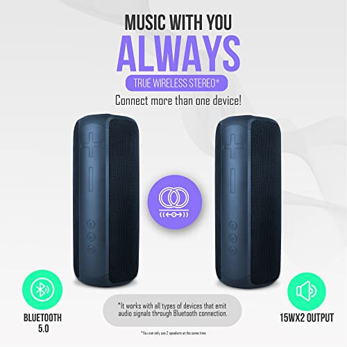 PALL Power Plus, Waterproof Speaker 30W, Excellent for Outdoors | True Wireless Speaker, Compatible with Android and iOS | 8 Hour Playtime | Bluetooth 5.0, Portable - Blue - 3