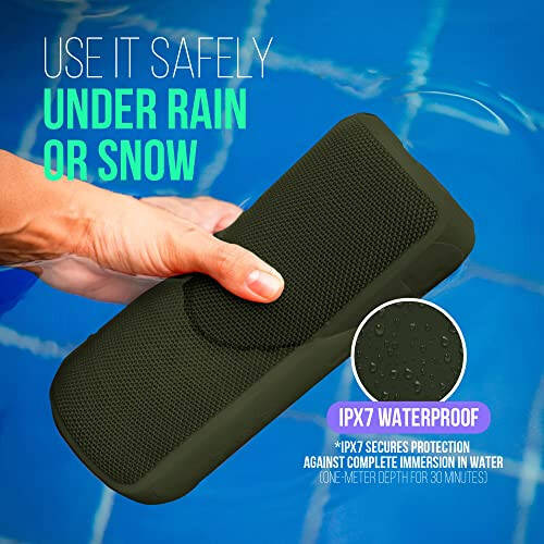 PALL Power Plus, Waterproof Speaker 30W, Excellent for Outdoors | True Wireless Speaker, Compatible with Android and iOS | 8 Hour Playtime, Bluetooth 5.0, Portable, Green - 6