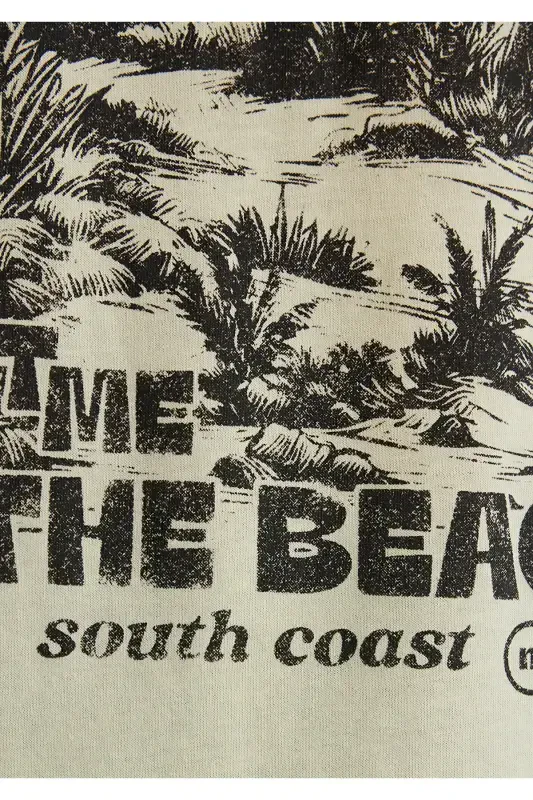 Palm Tree Print Yellow T-Shirt Regular Fit - 8