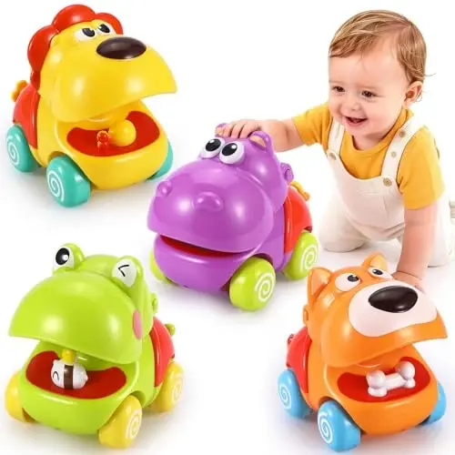 Palmatte Baby Toys 1 Year Old Boy: Infant Cars for Toddlers 1-3 Push and Go Car Baby Toys 18 Months Toddler Toy Age 1 2 3 Year Old Boys Toy Boy Gifts 1st First Birthday Gifts for 1-3 Boys Girls - 1
