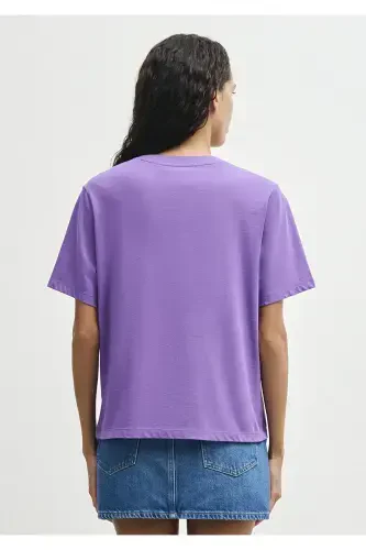 Palmiya bosmali binafsha futbolka Regular Fit / Normal Ke - 3