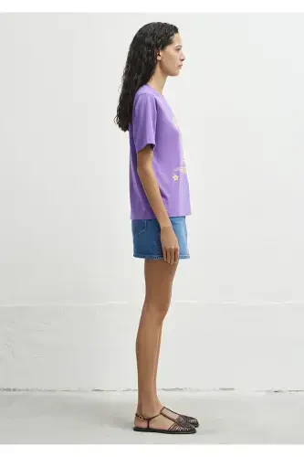 Palmiya bosmali binafsha futbolka Regular Fit / Normal Ke - 4