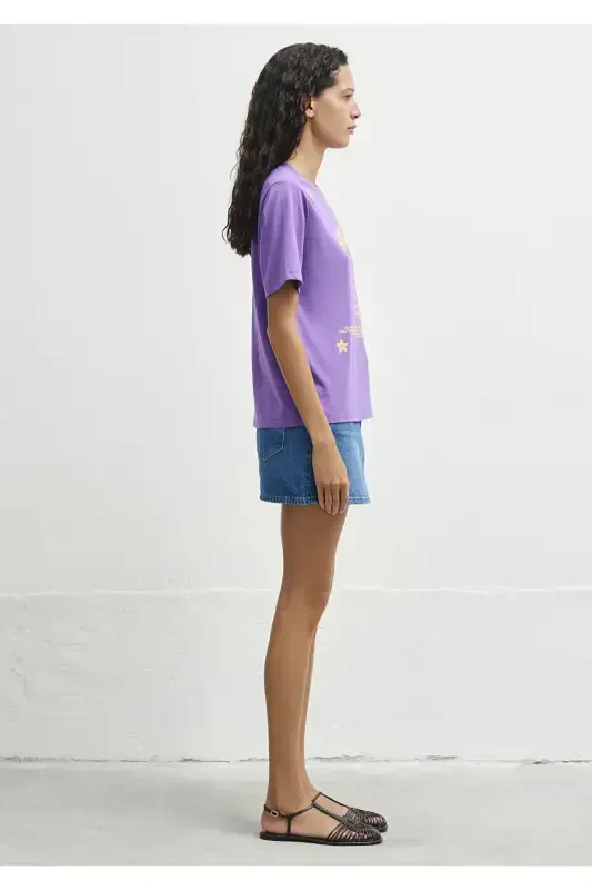 Palmiya bosmali binafsha futbolka Regular Fit / Normal Ke - 4