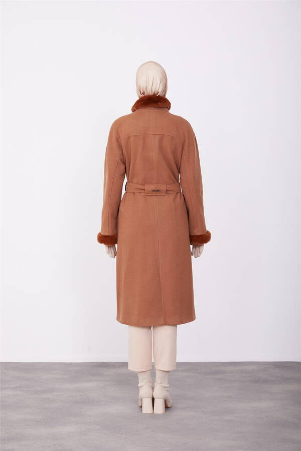 Пальто Armine с меховой отделкой, 23K7213 Табак - 10