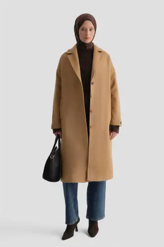 Пальто Armine с одной пуговицей, 23K7202 Верблюжий 