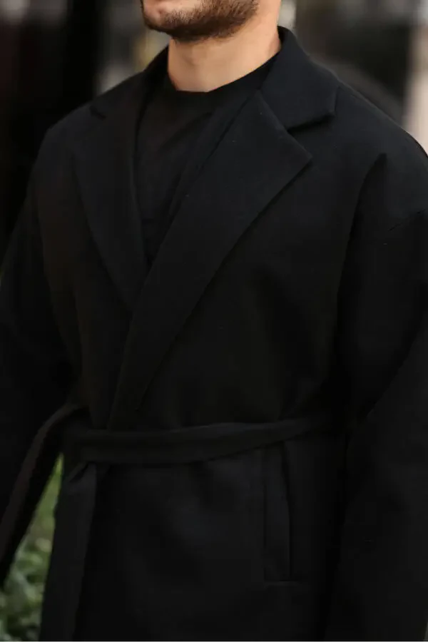 Пальто из кашемира свободного кроя, увеличенного размера. - 7