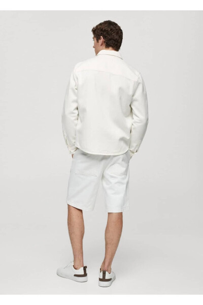 Пальто-рубашка regular fit из хлопка и льна - 4