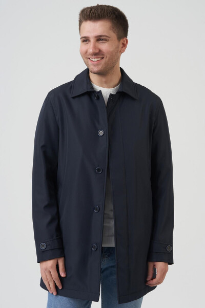 Пальто темно-синего цвета Slim Fit - WHITE STONE (1)