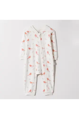 Pambuliq Organic 100% Cotton Zippered Footless Romper-Bird Pattern - 1