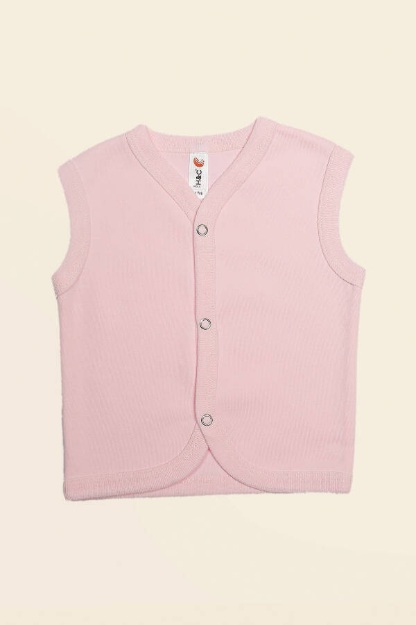 Havuç %100 Pamuk Bebek Yelek-Pembe - 1