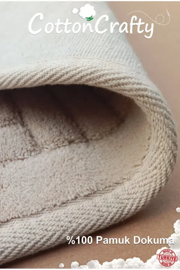 Pamuk Dokuma Su Emici Banyo Paspası Ayak 60x40 Cm-bej - 5