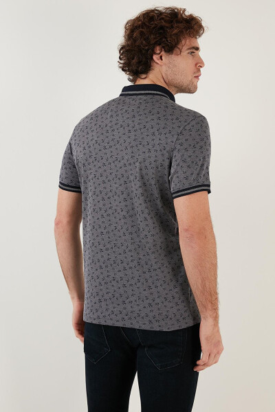 Lacivert Pamuk Karışımlı Desenli Slim Fit Polo Tişört 646B3280-Lacivert - 15