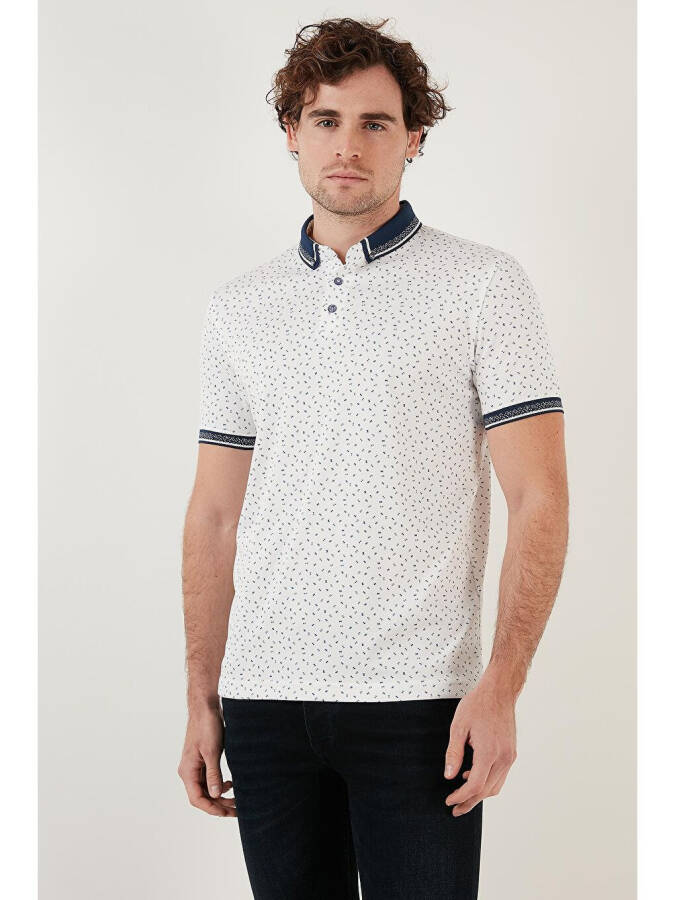 Pamuk Karışımlı Desenli Slim Fit Polo Tişört 646B3200 - 8