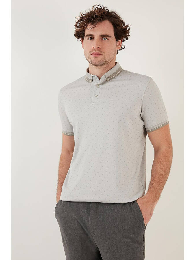 Pamuk Karışımlı Desenli Slim Fit Polo Tişört 646B3250 - 8