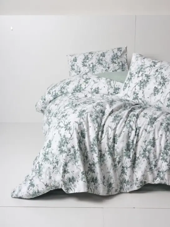 Cotton Box Flanel Nevresim Takımı Çift Kişilik Casey Petrol - 1