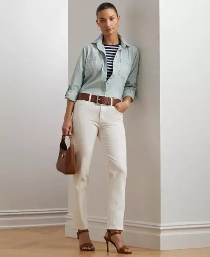 Cotton Chambray Shirt - Chambray - 4