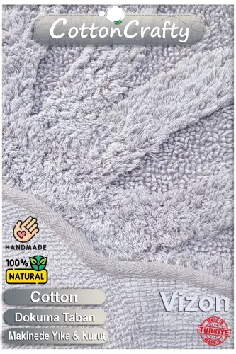 Pamuk Tafting Su Emici Banyo Paspası, Banyo Halısı Lotus 100 X 100 Cm Vizon-VİZON - COTTON CRAFTY (1)