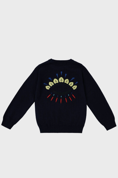 Pamuk ve Kaşmir Karışımlı Çocuk Kazak K25725 868 SWEAT K25725/868 ELECTRIC BLUE - LACİVERT - 5