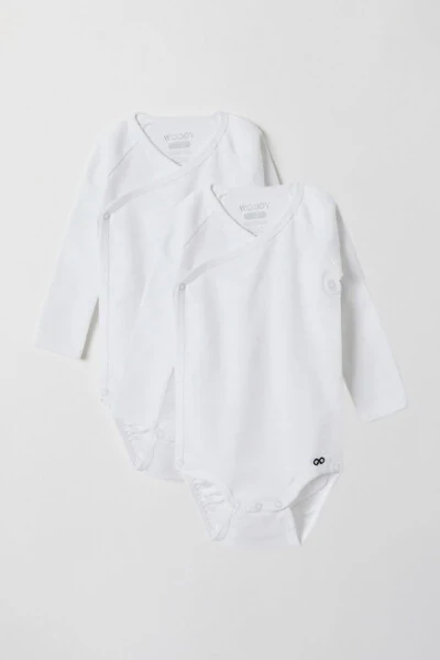 Pamuklu 2’li Bebek Body-Rcl - 100-Beyaz - WOODY