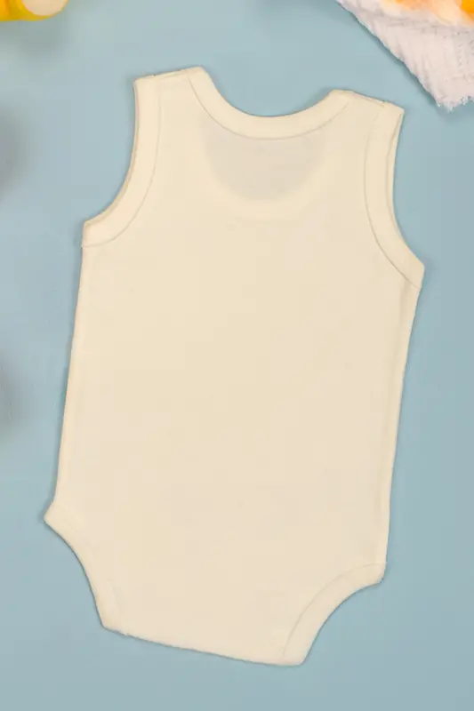 Pamuklu Bu Tatlılık Şaka Mı Baskılı Çıtçıt Body Zıbın-Ekru - 3