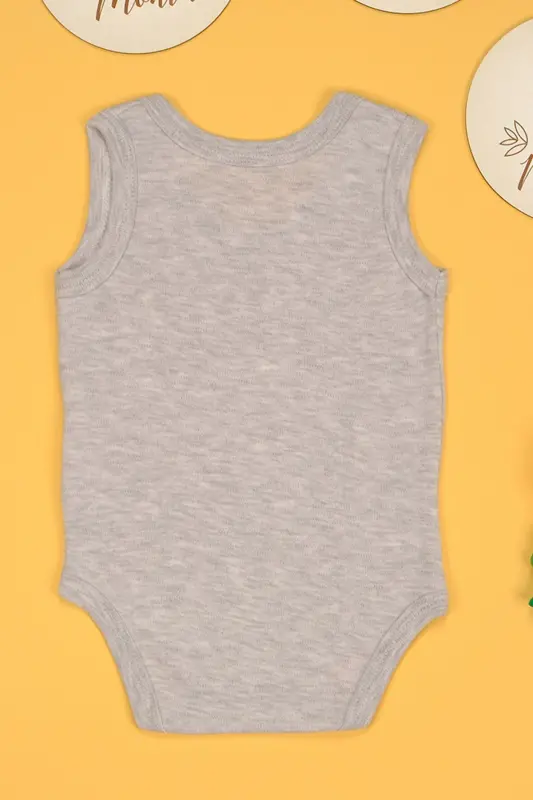 Pamuklu Bu Tatlılık Şaka Mı Baskılı Çıtçıt Body Zıbın - Gri - 3